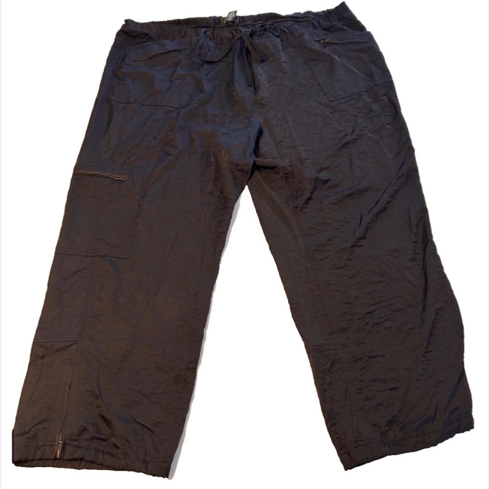 Lane Bryant Black Cargo Drawstring Track Pants
